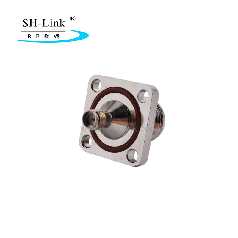 N type female to SMA female waterproof with flange adapter